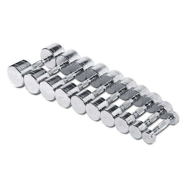 AlphaState Chrome Dumbbell Set (1-10kg) - Gym Concepts